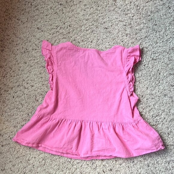 Pink Ruffled V-Neck Top - Picture 3 of 3